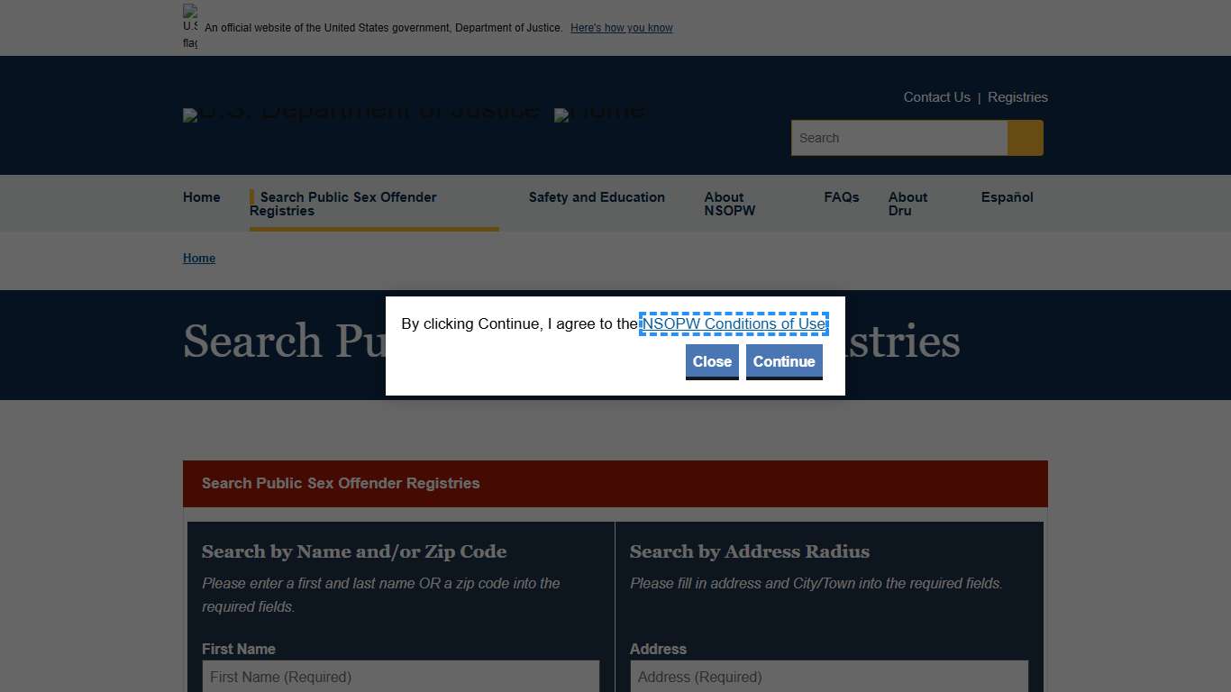 Search Public Sex Offender Registries | Dru Sjodin National Sex Offender Public Website