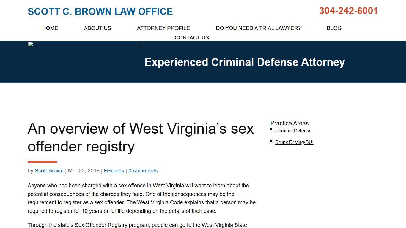 An overview of West Virginia's sex offender registry - Scott C. Brown Law Office