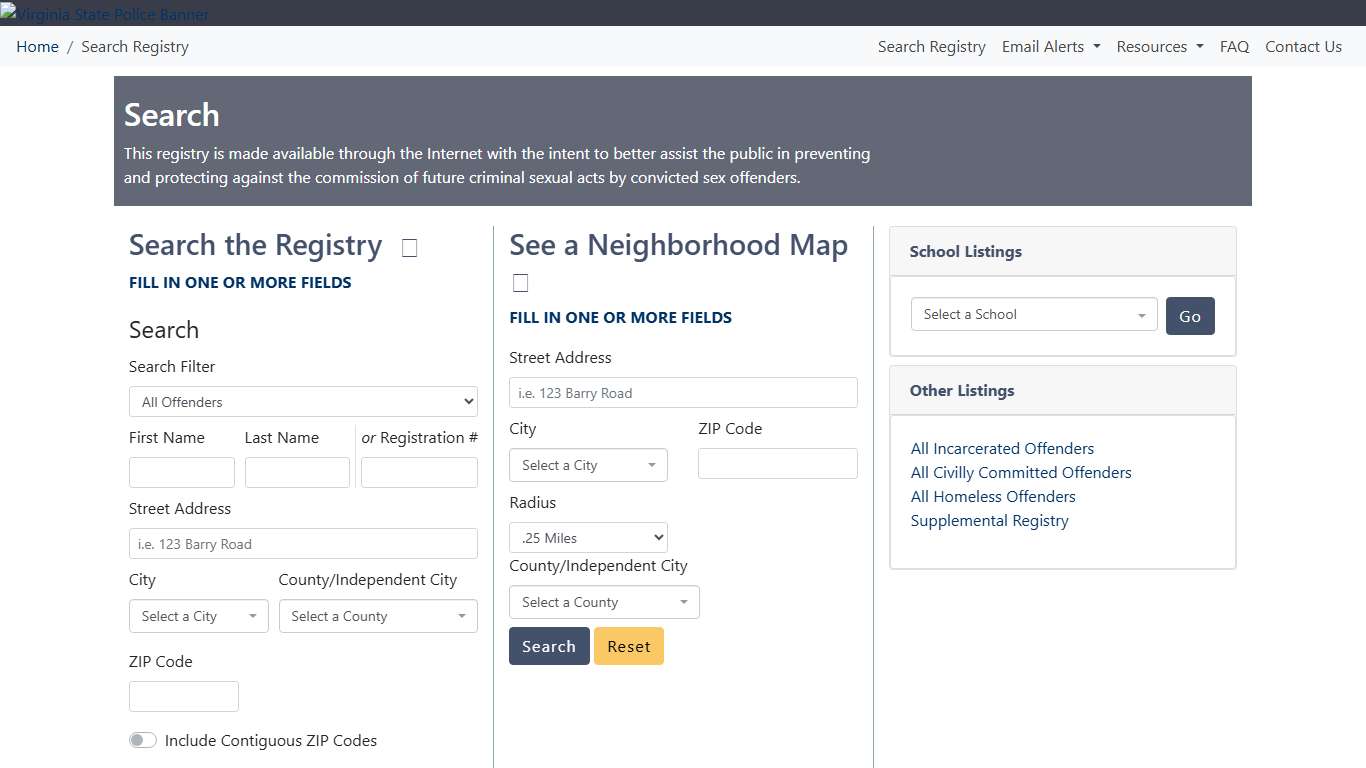 Search - Virginia State Police