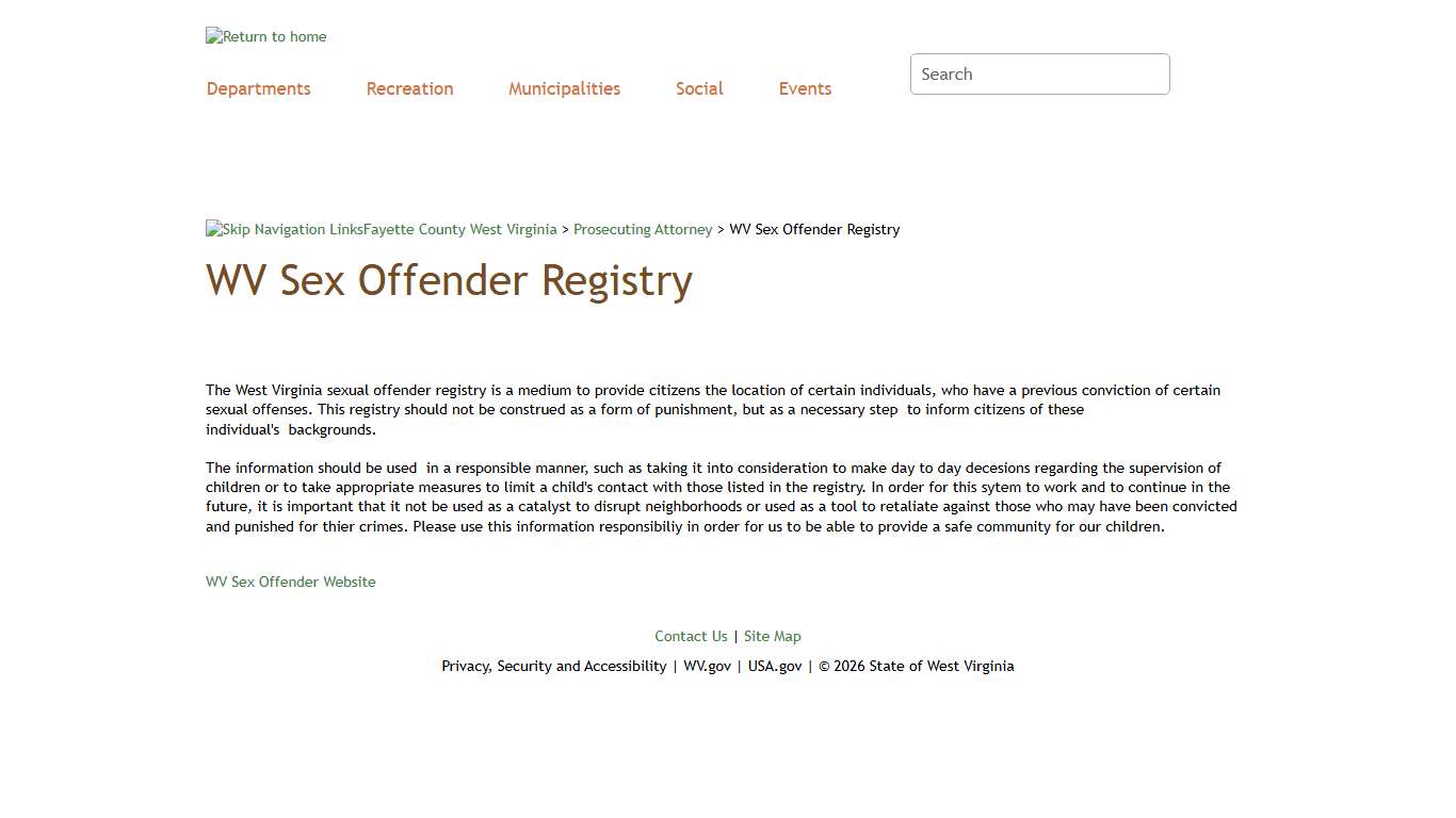 WV Sex Offender Registry